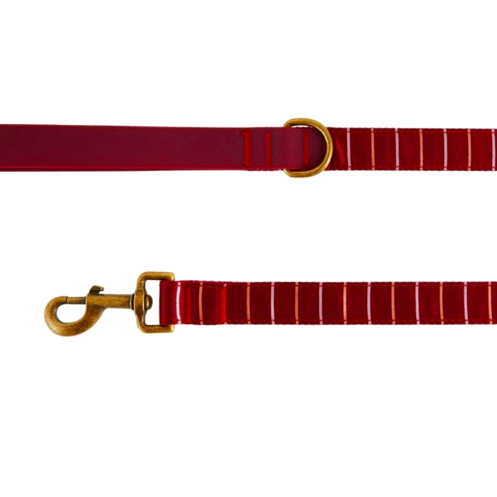 Top Paw Burgundy Bronze and Silver Coloured Stripes Dog Leash 4 ft